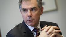 Former Industry Minister Jim Prentice, now CIBC's vice-chair, is photographed at The Globe and Mail on March 1, 2012. (Peter Power/The Globe and Mail)