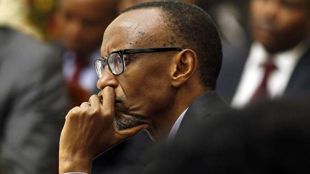 Police began guarding Faustin Twagiramungu’s home two days after Rwandan President Paul Kagame, pictured, was in Brussels for a summit. (THOMAS MUKOYA/REUTERS)